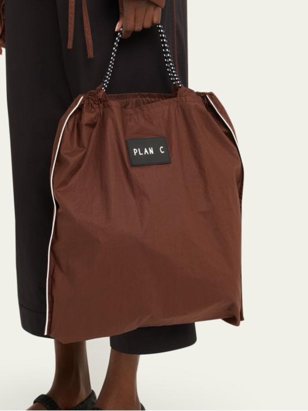 PLAN C - Brown Shopper Tote Bag Made in Italy